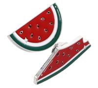 POPETPOP 2 pièces Broche Pastèque Forme Fruit Lot Émail Légère et Résistante Clip Écharpe Pull Accessoire Femme Homme