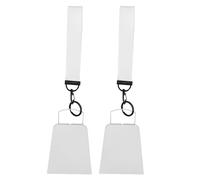 POPETPOP 2 Pièces Cloches à Vache Portatives pour Événements, Cloche à Main D'applaudissement en Métal Blanc 4 Pouces avec Poignée et Dragonne, pour Matchs Sportifs et Fêtes, Garçon