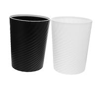 POPETPOP 2 pièces Corbeille sans Couvercle Lot de Poubelles Plastiques Compactes pour Déchets Ménagers Design Moderne Noir et Blanc Bureau et Maison