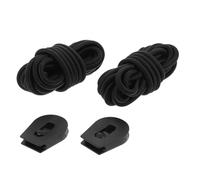 POPETPOP 2 Pièces Corde De Fixation De Planche Laisse De Taille pour Paddle Board Boucle De Fixation De Corde De Bateau Boucle en Forme De d De Kayak Noir Nylon