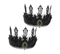 POPETPOP 2 pièces Couronne Gothique Vintage -tête Tiara Légère et Confortable Accessoire Costume Halloween et Bal Masqué