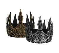 POPETPOP 2 pièces Couronne Médiévale pour Hommes Bandeau Cosplay Léger et Décoratif Or et Argent Accessoire Costume Fête et Théâtre