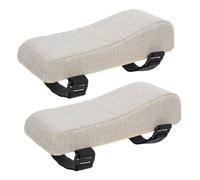 POPETPOP 2 Pièces Coussin D’accoudoir pour Chaise de Bureau Gaming | Polyester et Mousse, Sangle Réglable, Base Antidérapante, Housse Zippée, Entretien Facile