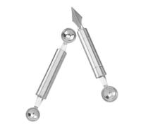 POPETPOP 2 pièces Cuillère à Melon Acier Inoxydable Outil Sculpture Fruits Double Tête Boule Découpe Ergonomique Facile à Nettoyer pour Melons et Glaces