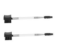 POPETPOP 2 pièces Double Ends Dog Tear Comb Soft Bristles Grooming Brush For Small Dogs And Cats Eye Cleaning Tool Ergonomic Nonslip Handle