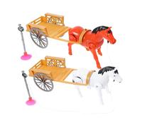 POPETPOP 2 pièces Éducatif Électrique Cheval Rotatif avec Calèche pour Garçon Fille Jouets Amusants et Stables Poney Électrique pour Fille et Garçon Jeu Interaction Couleur Aléatoire