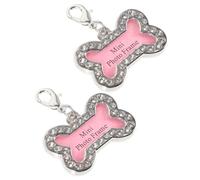 POPETPOP 2 Pièces Étiquette D'identification De Chien en Acier Inoxydable Étiquettes De Nom d'animal De Compagnie Étiquettes Suspendues Fournitures pour Animaux De Compagnie