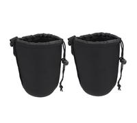 POPETPOP 2 pièces Étui Néoprène Souple pour Objectif Appareil Photo Protection Antichoc et Poussière S avec Crochet pour Ceinture Compatible Lentilles Jusqu