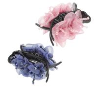 POPETPOP 2 Pièces Exotic Flower Claw Clips For Women Lightweight High Ponytail Holders With Plastic Pearl Beads Secure Grip Hair Claws For Weddings Beach And Party Use