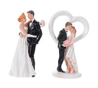 POPETPOP 2 pièces Figurines de Mariés Résine Décorations Européennes pour Gâteau de Mariage Ensemble pour Saint Valentin