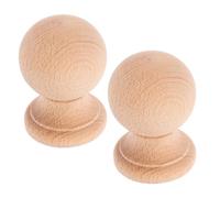 POPETPOP 2 Pièces Finials Bois Massif pour Meubles Embouts Décoratifs de Colonne Style Classique Capuchons pour Balustres Escalier et Poteaux de Clôture Finition Naturelle Non Peinte