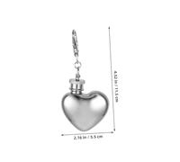 POPETPOP 2 pièces Flasque Mini Coeur Acier Inoxydable Porte-clés Étanche Portable pour Camping et Activités Extérieures Fiole de Poche Élégante pour Homme et Femme