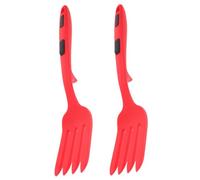 POPETPOP 2 pièces Fourchette de Cuisine Silicone Flexible Lot de Résistante Chaleur Ergonomique Ustensile Multifonction pour Mélanger et Cuisiner