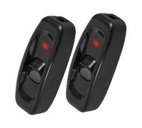POPETPOP 2 pièces Interrupteur Ligne avec Voyant Lumineux Bouton Poussoir Noir Commande Simple Pratique pour Lampe de Chevet Lot