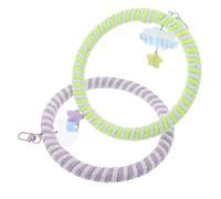 POPETPOP 2 Pièces Jouets pour Perroquet Balançoire Perchoir Corde Multifonctionnelle pour Grimper Mordre et Mâcher Accessoires pour Cage à Oiseaux