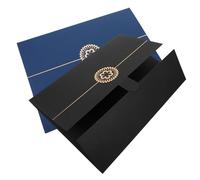 POPETPOP 2 pièces Lot de Protège Documents Papier pour Certificats et Diplômes Couvertures Protection Élégantes et Légères pour Récompenses et Contrats Bleu Foncé et Noir Ornement Doré