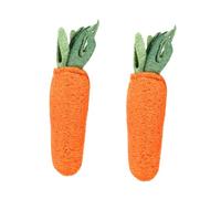 POPETPOP 2 pièces Mâcher pour Lapin Loofah Forme Carotte Soin Dentaire Naturel Mordre pour Petits Rongeurs et Hamsters