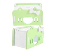 POPETPOP 2 Pièces Maison pour Hamster Cachette en PVC Vert Clair, Résistante aux Mordillements, Sûre pour Jouer et S'entraîner, pour Hamster et Cochon d'Inde, de Couchage Quatre Saisons