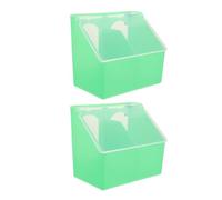 POPETPOP 2 pièces Mangeoire Double Suspendue pour Pigeons avec Couvercle Distributeur Multifonction Abs pour Alimentation Eau et Adaptée Aux Cailles et Perroquets Facile à Nettoyer