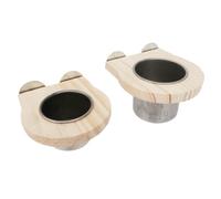 POPETPOP 2 pièces Mangeoire Suspendue Acier Inoxydable pour Perruche et Perroquet Ensemble Petit Grand Bol Alimentation et Eau Facile à Installer pour Cage