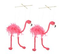POPETPOP 2 pièces Marionnette Flamant Peluche Jouets Animaux Marionnettes à Fil Colorées et Ludiques Accessoires Interactifs pour Activités Créatives