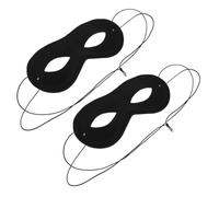 POPETPOP 2 Pièces Masque de Bal Masqué Noir en Pvc Demi-couvrant Élégant Ventilation, Taille Unique pour Danse et Théâtre, Accessoire Classique pour Soirées Costumées