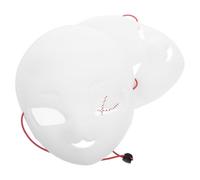 POPETPOP 2 Pièces Masque de Fête Intégral Blanc en Plastique Léger Maille, Robuste et Stylé, pour Bal Masqué et Célébrations D'halloween