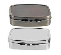 POPETPOP 2 Pièces Metal Pocket Pill Case Portable Mini Medicine Organizer With Compartments Compact Travel Pill Storage Box For Daily Vitamins And Prescriptions