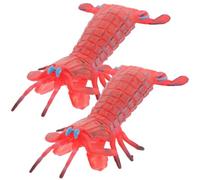 POPETPOP 2 pièces Modèle de Crevette Factice Réaliste Plastique Décoration Maison et Restaurant Accessoire Photo Éducatif pour Garçon Fille