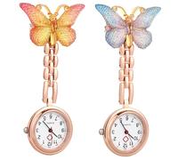 POPETPOP 2 pièces Montres de Poche infirmière Lot de Montres à accrocher Quartz Pratiques et durables pour Personnel médical et étudiants Couleurs 8+10 2 pcs