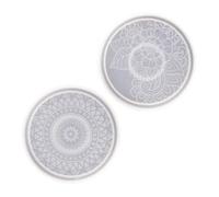 POPETPOP 2 pièces Moule Rond pour Dessous de Silicone Flexible et Transparent Moule DIY pour Tapis de Tasse Set pour Création Artisanale