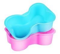 POPETPOP 2 pièces Moule Silicone Pâtisserie Os pour Gâteau Chien Résistant Haute Température Bleu et Rose pour Cupcakes et Friandises Anniversaire Animaux