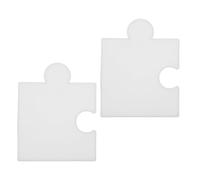 POPETPOP 2 Pièces Moules en Résine pour Puzzles en Silicone, Moule Dessous de Résine Époxy, Blanc, Forme Puzzle, Bords Lisses, Antiadhésif, Démoulage Facile, pour Bureaux et Réunions