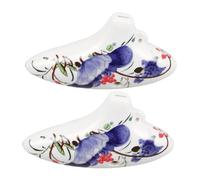 POPETPOP 2 Pièces Ocarina Alto C Longue Embouchure Céramique Bleue et Blanche pour Débutants et Apprentissage Simplifié