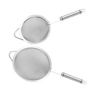 POPETPOP 2 pièces Passoire Fine Maille INOX avec Manche Ergonomique Tamis Multi-Usage pour Farine Soja Purée Filtre à Jus et Lait de Soja Résistante Chaleur Facile à Nettoyer Cuisine