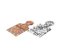 POPETPOP 2 Pièces Peigne Afro Acétate Coloré Démêlant et Large Dents pour Coiffure et Mise Valeur des Cheveux Afro Outil pour Hommes et Femmes Usage Salon et