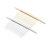 POPETPOP 2 pièces Peignes Cheveux Alliage Électrolytique Épingles Décoratives Élégantes pour Femmes Pinces Plates Dorées et Argentées Accessoires Chics pour et Fêtes