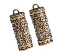 POPETPOP 2 pièces Pendentifs Laiton Vintage pour DIY Décorations Uniques à Gravure Scripture Accessoires Chic pour Porte-clés et Sacs Lot