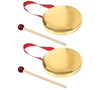 POPETPOP 2 Pièces Petit Gong Manuel Traditionnel Chinois 4,7 Pouces en | Son Clair et Net, Format Compact Portable, Maillet en Bois, pour Événements et Scène