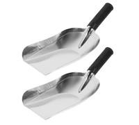 POPETPOP 2 Pièces Petite Pelle de Jardinage en Acier Inoxydable, Tête | Bord Avant Relevé, Manche Texturé Courbé, pour Racines et Terre, Plantation en Butte, Succulentes