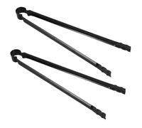 POPETPOP 2 Pièces Pince à Charbon de Bois Barbecue Longue en Fer Noir | Ouverture Large, Prise Renforcée et Isolation Thermique, pour Foyers, Braises et Grilles