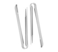 POPETPOP 2 pièces Pinces Barbecue Acier Inoxydable Double Tête pour Cuisine et Grill Pinces Multifonctions pour Viande Buffet Salade et Barbecue Outils Robustes pour Chef