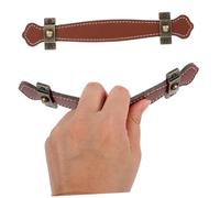 POPETPOP 2 pièces Poignées Tiroir Cuir PU Vintage Lot de Poignées Armoire Zinc pour Cuisine Chambre Valise