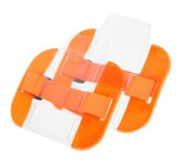 POPETPOP 2 Pièces Porte-badge de Travail Brassard Élastique Réglable en Pvc et Nylon, Pochette D'identité Orange Facile à Nettoyer, pour Usage Professionnel