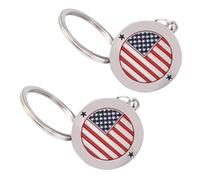 POPETPOP 2 pièces Porte Clés Drapeau Américain Robuste et Décoratif Pendentif pour Sac à Dos et Trousseau Clés Patriotique Unisexe