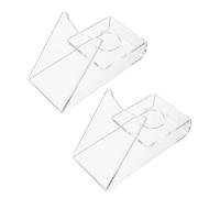 POPETPOP 2 Pièces Présentoir de Raquette de Tennis de Table Portable Jeu Tennis de Bande de Cube air Remontoir Planche Double Piscine Sportif Chauve Souris Cadre Acrylique Transparent