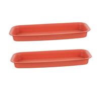 POPETPOP 2 Pièces Rectangular Plastic Plant Pot Saucers Drip Trays for Indoor and Outdoor Garden Water Drainage and Soil Protection