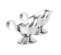 POPETPOP 2 pièces Saucière Inox Pichet à Sauce pour Table Verseur Lisse Multi-usage pour Jus Vinaigre et Gravies Facile à Nettoyer Usage Domestique et Restauration