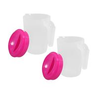 POPETPOP 2 pièces Set de Cruches Réfrigérateur avec Couvercle Pichet pour Eau Froide Jus et Boissons Distributeur Eau pour Maison et Restaurant Design Élégant