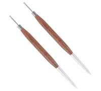 POPETPOP 2 Pièces Stylo de Manucure Double Tête de Santal Outil Nail Dotting Pen Multifonction avec Embout Silicone pour Sculpture Dessin Embossage et Modelage